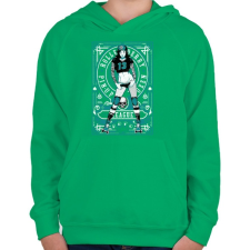 PRINTFASHION Görkorcsolyás lány - Gyerek kapucnis pulóver - Zöld gyerek pulóver, kardigán