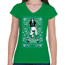 PRINTFASHION Görkorcsolyás lány - Női V-nyakú póló - Zöld női póló