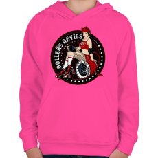 PRINTFASHION Görkorcsolyás ördögök - Gyerek kapucnis pulóver - Fukszia