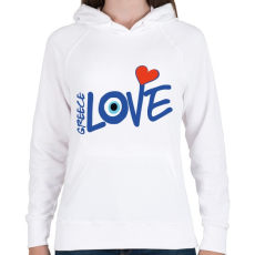 PRINTFASHION Görög rajongó - Greece Love - Női kapucnis pulóver - Fehér