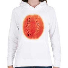 PRINTFASHION Görögdinnye - Női kapucnis pulóver - Fehér női pulóver, kardigán