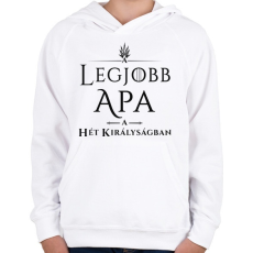 PRINTFASHION got-legjobb-apa-black - Gyerek kapucnis pulóver - Fehér