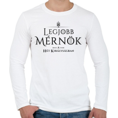 PRINTFASHION got-legjobb-mernok-black - Férfi hosszú ujjú póló - Fehér