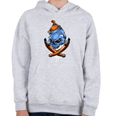 PRINTFASHION Graffiti csontok - Gyerek kapucnis pulóver - Sport szürke