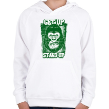 PRINTFASHION Graffiti - Gorilla - Gyerek kapucnis pulóver - Fehér gyerek pulóver, kardigán