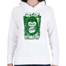 PRINTFASHION Graffiti - Gorilla - Női kapucnis pulóver - Fehér