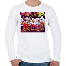 PRINTFASHION Graffiti - Karácsony - Férfi hosszú ujjú póló - Fehér