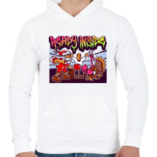 PRINTFASHION Graffiti - Karácsony - Férfi kapucnis pulóver - Fehér férfi pulóver, kardigán