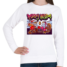 PRINTFASHION Graffiti - Karácsony - Női pulóver - Fehér női pulóver, kardigán