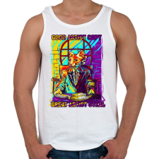 PRINTFASHION Graffiti - Macska - Férfi atléta - Fehér atléta, trikó