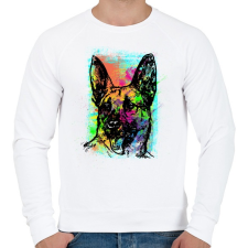 PRINTFASHION Graffiti - Németjuhász - Férfi pulóver - Fehér férfi pulóver, kardigán