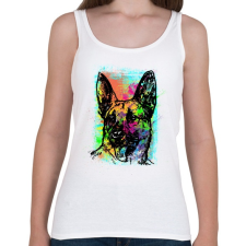 PRINTFASHION Graffiti - Németjuhász - Női atléta - Fehér női trikó