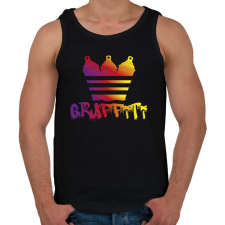 PRINTFASHION Graffiti sprac - Férfi atléta - Fekete atléta, trikó