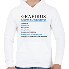 PRINTFASHION Grafikus fájlok elneveezései - Férfi kapucnis pulóver - Fehér férfi pulóver, kardigán