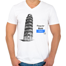 PRINTFASHION Grafikus humor - Férfi V-nyakú póló - Fehér