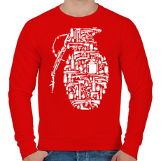 PRINTFASHION Gránát - fehér - Férfi pulóver - Piros