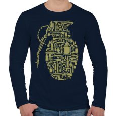 PRINTFASHION Gránát - Férfi hosszú ujjú póló - Sötétkék