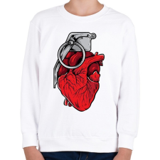 PRINTFASHION Gránát szív - Gyerek pulóver - Fehér gyerek pulóver, kardigán