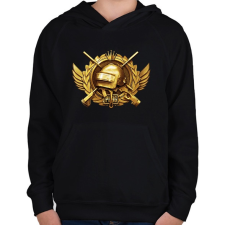 PRINTFASHION Grandmaster - PUBG (Conqueror) - Gyerek kapucnis pulóver - Fekete gyerek pulóver, kardigán
