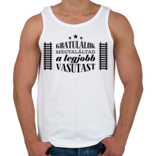 PRINTFASHION Gratulálok - Legjobb vasutas - Férfi atléta - Fehér atléta, trikó