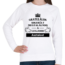 PRINTFASHION Gratulálok sikerült megtalálnod a legjobb asztalost - Női pulóver - Fehér női pulóver, kardigán