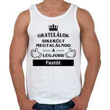 PRINTFASHION Gratulálok sikerült megtalálnod a legjobb festőt - Férfi atléta - Fehér atléta, trikó