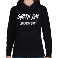PRINTFASHION GREEN DAY 3 - Női kapucnis pulóver - Fekete női pulóver, kardigán