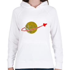 PRINTFASHION Green planet - Női kapucnis pulóver - Fehér