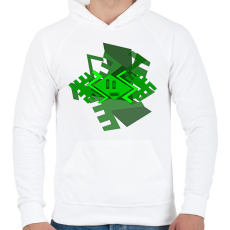 PRINTFASHION green slap-dash1 - Férfi kapucnis pulóver - Fehér