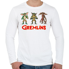 PRINTFASHION Gremlins - Férfi hosszú ujjú póló - Fehér férfi póló