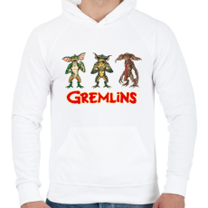 PRINTFASHION Gremlins - Férfi kapucnis pulóver - Fehér