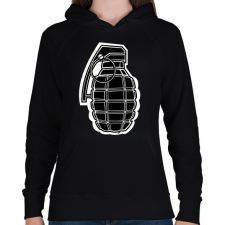 PRINTFASHION Grenade - Női kapucnis pulóver - Fekete női pulóver, kardigán