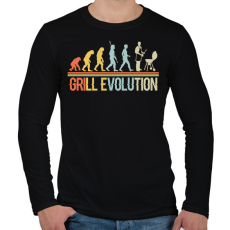 PRINTFASHION Grill evolution - Férfi hosszú ujjú póló - Fekete