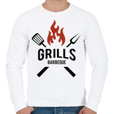 PRINTFASHION Grill - Férfi pulóver - Fehér