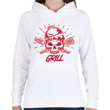 PRINTFASHION Grill koponya - Női kapucnis pulóver - Fehér női pulóver, kardigán