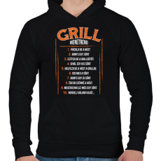 PRINTFASHION Grill menetrend - Férfi kapucnis pulóver - Fekete