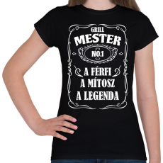 PRINTFASHION Grill mester - Női póló - Fekete