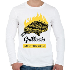 PRINTFASHION Grillezés mesterfokon - Férfi hosszú ujjú póló - Fehér férfi póló