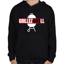 PRINTFASHION GrillezNIKEll - Gyerek kapucnis pulóver - Fekete gyerek pulóver, kardigán