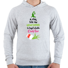 PRINTFASHION Grinch Cindy Lou - Férfi kapucnis pulóver - Sport szürke férfi pulóver, kardigán