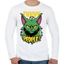 PRINTFASHION Grincs macska - Férfi hosszú ujjú póló - Fehér férfi póló