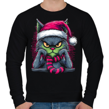 PRINTFASHION Grincs macska - Férfi pulóver - Fekete férfi pulóver, kardigán