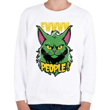 PRINTFASHION Grincs macska - Gyerek pulóver - Fehér gyerek pulóver, kardigán