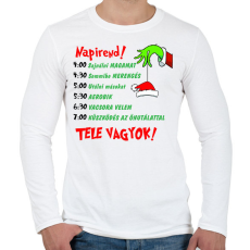 PRINTFASHION Grincs napirend - Férfi hosszú ujjú póló - Fehér