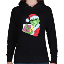 PRINTFASHION Grincs - Női kapucnis pulóver - Fekete női pulóver, kardigán