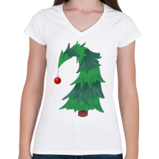 PRINTFASHION Grincsfa  - Női V-nyakú póló - Fehér
