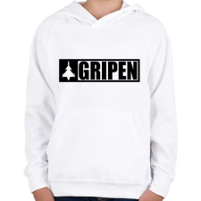 PRINTFASHION Gripen - fekete - Gyerek kapucnis pulóver - Fehér gyerek pulóver, kardigán