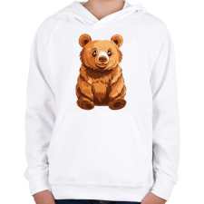 PRINTFASHION Grizzly medve - Gyerek kapucnis pulóver - Fehér gyerek pulóver, kardigán