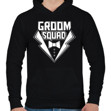 PRINTFASHION Groom squad - Férfi kapucnis pulóver - Fekete férfi pulóver, kardigán