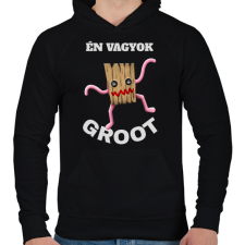 PRINTFASHION Groot - Férfi kapucnis pulóver - Fekete férfi pulóver, kardigán
